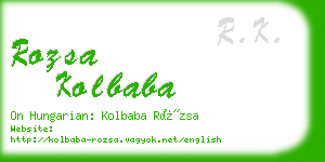 rozsa kolbaba business card